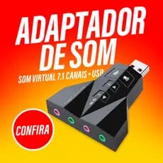 Adaptador Placa de Som USB 7.1 Externa Áudio Fone Headset Microfone Windows Mac