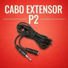 Cabo Extensor P2 1,5m Auxiliar Áudio Fone Celular PC Som