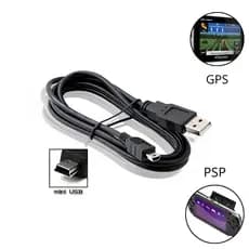 Cabo Mini USB 5 Pinos V3 1,5 Metros Compatível com GPS HD Câmera