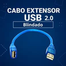 Cabo USB Extensor Macho para Fêmea 50cm Compatível PC Notebook HD