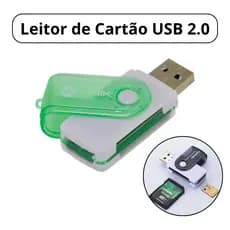 Leitor Usb Adaptador De Cartão De Memória Micro Sd Até 64gb
