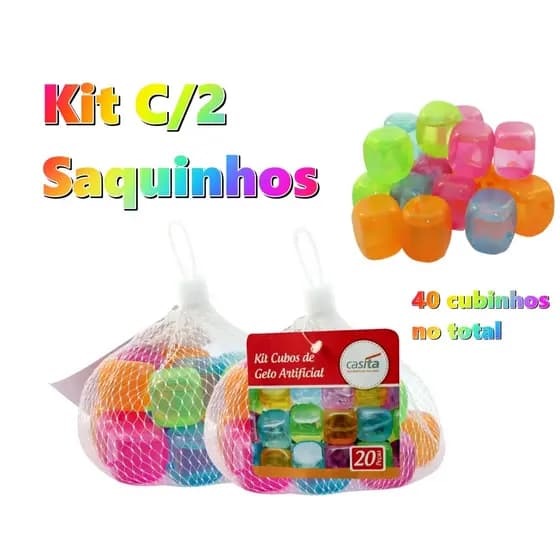 40 Cubos de Gelo Artificial Reutilizável