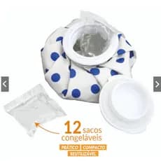 Bolsa de Gelo Reutilizável Compressa Com 12 Cubos Gel