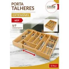 Porta Talheres Organizador Separador 5/7 Divisórias Extensivel Gaveta Grande