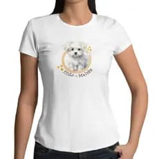 Camiseta Feminina Mãe de Maltês Mãe de Pet Cachorro