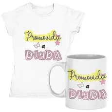 Kit Anúncio Gravidez Promovida a Dinda: Camiseta e Caneca