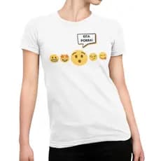 Camiseta Baby Look Emoji Reações Facebook Camiseta Engraçada