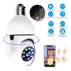 Câmeras De Segurança Resolução Android Led Remoto Externa Ip Wifi Lâmpada Prova Dágua 360º Hd Branco