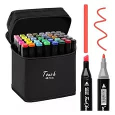 Conjunto De Canetas Marcador Permanente Ponta Dupla 48 Cores coloridas inf pinturas colorir adultos