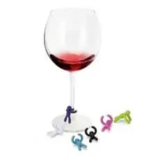 Marcador De Taça Para Vinhos Copos Taças 12 Peças Marcador Boneco colorido identificador de copo