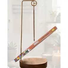 Incensário Invertido Base Madeira + Incenso Cascata Vertical Reiki Zen Esotéricos Portátil Prático