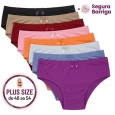 Kit Calcinha Plus Size Cintura Alta Calçola Senhora Segura Barriga