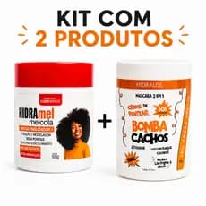 Kit Creme Para Pentear Bomba Cachos 1Kg + Hidra Mel Cola Fitagem 500g Cachos Definidos