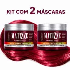 Kit 2 Máscaras Matizadora Tonalizante Marsala (Vinho) sem Amônia Rende 3x Mais Pigmentação Intensa