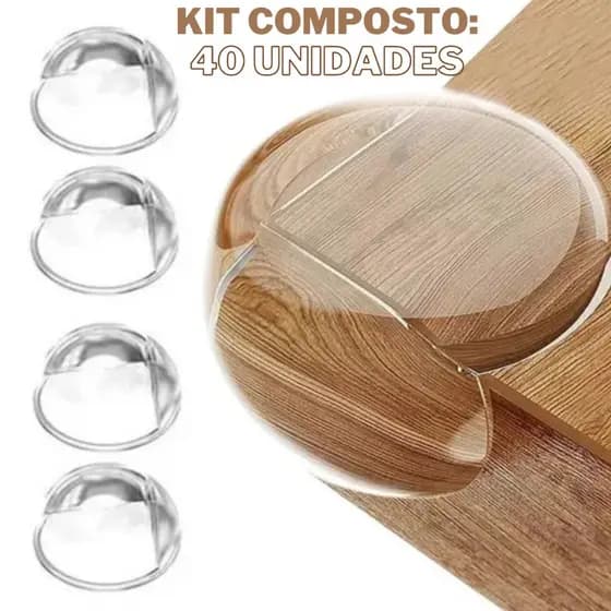 Kit de 40 Protetores De Quina Canto Silicone Redondo Protetor De Canto De Mesa