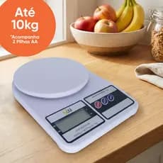 Balança Digital de Cozinha até 10kg Alta Precisão + Pilhas Culinária e Dieta