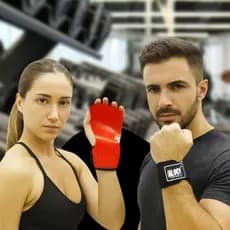Munhequeira Tala Laranja Unissex CrossFit e Academia Suporte ReforçadoPassador Metal Maior Carga