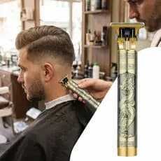 Máquina de Cortar Cabelo Profissional Dragão 110–220V com 4 Pentes