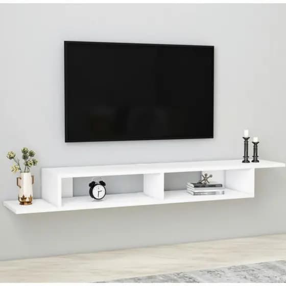 RACK SUSPENSO SUPORTE DESIGNER FLUTUANTE DE PAREDE EM MDF