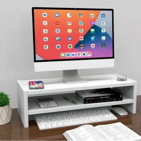 Base Suporte Monitor 50x25 Mdf 15mm Escritório Home Office