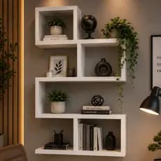 Nicho Decorativo Grande Escritório Sala MDf Branco 70x50 Prateleira