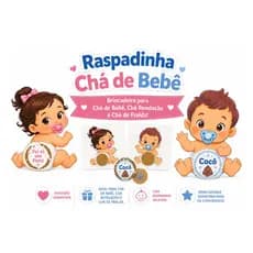 Raspadinha Chá De Bebê Cocô Na Fralda Menino Menina 20 Un