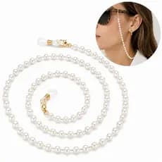 Cordão Para Óculos Corrente Pérolas Premium Aço Inox Moda