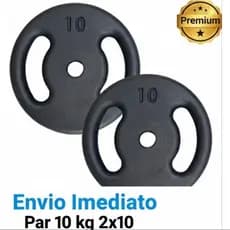 Par Anilhas Pintadas 10 kg kit (2X10) Pintura Reforçada Ideal Treino fitness,Musculação,Esportes Pronta Entrega