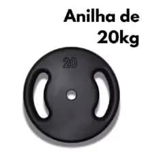 Kit 1 anilha pintada 20kg e 2 anilhas pintadas 5kg (1x20kg e 2x5kg) otimo kit pra treinar em casa e academia.