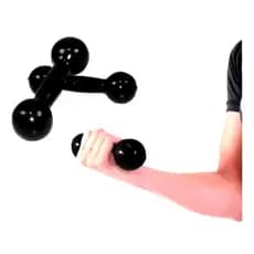Par de halteres bola emborrachado 2kg na cor preto(2x2kg)Par de Halteres Emborrachados 2Kg Peso de Academia Musculação