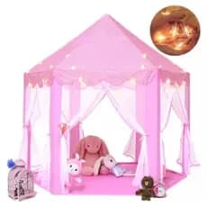Tenda + Led Rosa / Azul Casinha Infantil Castelo Princesa de Promoçao Melhor Preço Postagem Imediata