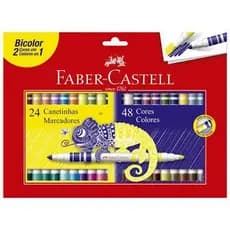 Canetinha Bicolor 24 ou 48 cores Faber-Castell