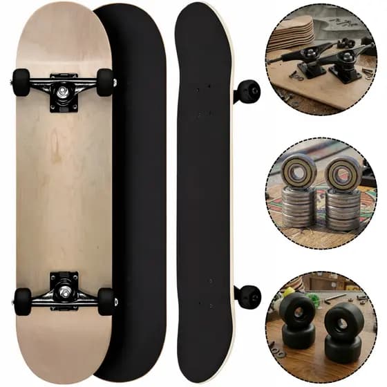 Skate Profissional Montado de Marfim Liso Completo Sem Limitação de Peso