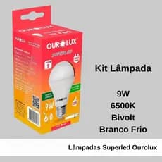 Kit Lâmpadas led 9W 6500K Branco Frio Bulbo Ourolux Bivolt Promoção