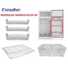 Peças Geladeira Esmaltec RCD37 RCD38 – Prateleira Rasa, Prateleira Garrafas, Gaveta e Tampa Legumes - Original
