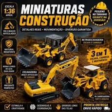🚜 Mini Pá Carregadeira Escavadeira Bobcat Die-Cast com Fricção | Miniatura Brinquedo de Construção Realista 🛠️