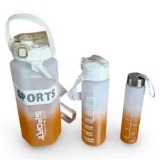 Kit 3 Lindas Garrafas - 2 Litros, 900mL, 300ml - Academia, Trabalho, Estudo
