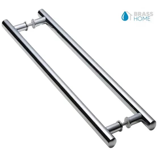 PUXADOR DE PORTA DUPLO 60 CM (50 cm entre furos) TUBULAR REDONDO Porta Vidro Madeira Pivotante Box