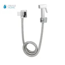 Ducha Higiênica Metal Quadrada Luxo Slim Cromada Completa 1,20M Banheiro Bidê Lavabo Salão de Beleza