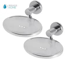 Kit 2 Saboneteira Porta Sabonete Aço Inox Stander Parede Dupla Fixação Resistente Banheiro Lavabo