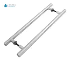 Puxador de Porta 30 cm (20 cm Entre Furos) Tubular Duplo Alumínio Portão Box Madeira Vidro Aço