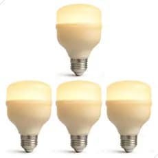 Kit 4 Lâmpada Led Bulbo 50w 3000k Branco Quente Bivolt 110v 220v Luz Amarela Aconchegante Econômica
