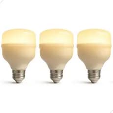 Kit 3 Lâmpada Led Bulbo 50w 3000k Branco Quente Bivolt 110v 220v Luz Amarela Aconchegante Econômica