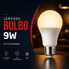 Kit 2 à 10 Lâmpada Led Bulbo 9w 3000k Bivolt 110v 220v Lâmpada Luz Amarela Quente Aconchegante