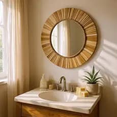 ESPELHO PALHA DE TABOA E CORDA SISAL DECOR BOHO