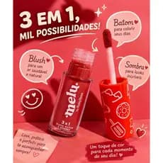 Blush, Batom e Sombra 3x1 Melu By Ruby Rose