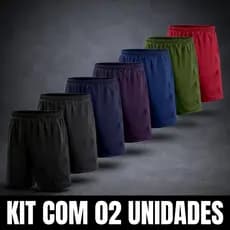 Kit 2 Bermuda Masculina Short Calção Futebol Academia Praia Caminhada Lazer Cores Sortidas