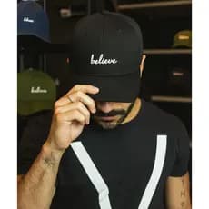 Boné Believe Retro Aba Curva Masculino e Feminino Regulagem Todas as Cores