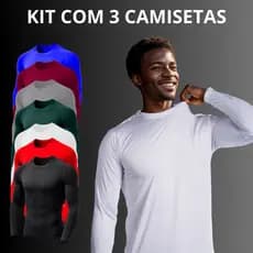 Kit 3 Camiseta Segunda Pele Proteção Solar Uv50 Praia Verão Todas as Cores