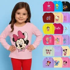 Kit 3 Camisetas Manga Longa Infantil Menina Feminina 2 a 8 Anos Sortidos
